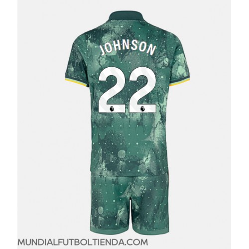 Camiseta Tottenham Hotspur Brennan Johnson #22 Tercera Equipación Replica 2024-25 para niños mangas cortas (+ Pantalones cortos)